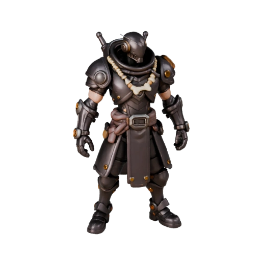 Modello Personaggio Commerciante NPC Corazzato Cyberpunk - Rigging