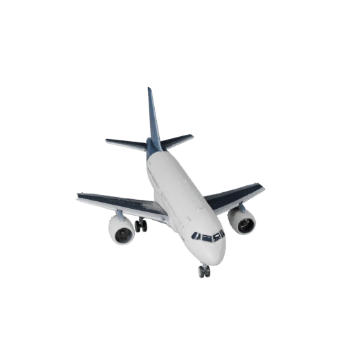 Hohe Poly Airbus-inspirierter Passagierjet 3D-Modell für