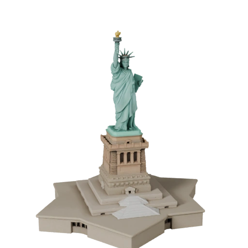 Estátua da Liberdade Estilizada Modelo 3D - Asset de Jogo para Arquitetura