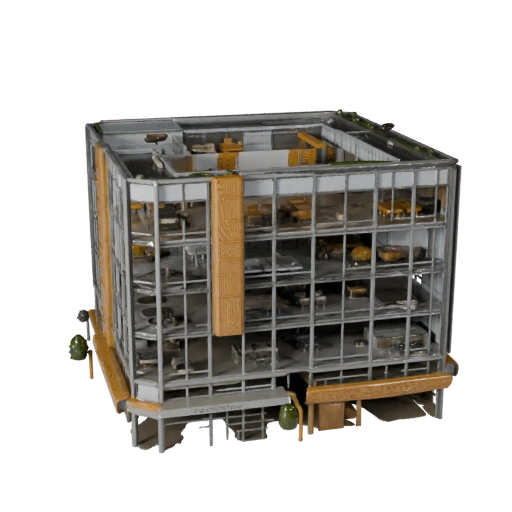 Modèle 3D de Bâtiment de Bureau Coworking - Asset Archviz Réaliste