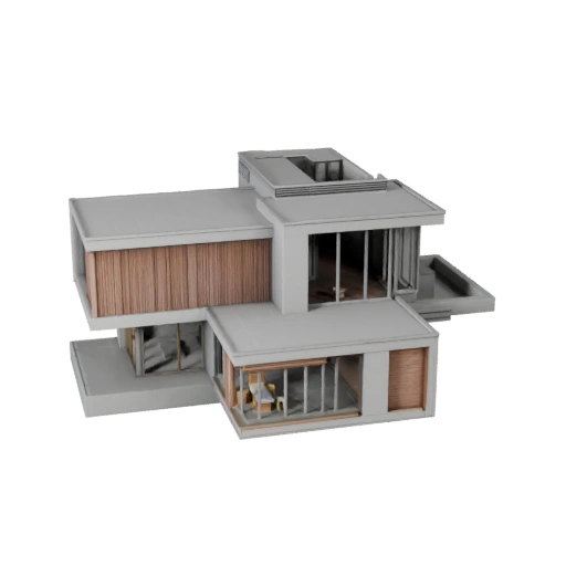 Maison Moderne Imprimable STL Modèle 3D - Actif d'Échelle Imprimable
