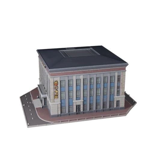 Стилизованная полицейская станция 3D модель - Игровой ресурс для архитектуры