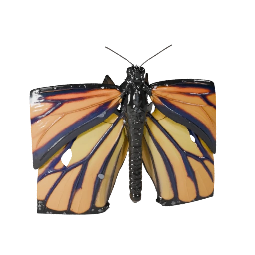 Modelo 3D Realista de Mariposa Monarca - Activo PBR Riggeado para Juegos