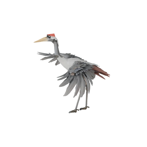 نموذج طائر الكركي ثلاثي الأبعاد منخفض المضلع - أصل لعبة Unity مع FBX | مجاني للاستخدام