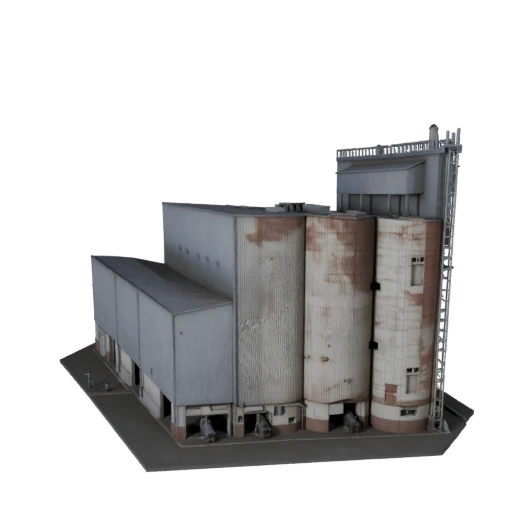 Modello 3D Silo di Grano Stampabile STL - Asset in Scala per Mockup in Scala