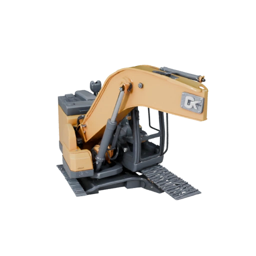 Minibagger 3D Modell - Hohe Poly PBR Asset für Studio