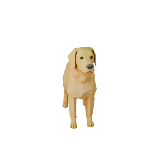 Low Poly Goldener Retriever Hund 3D Modell - Unity Game Asset mit FBX
