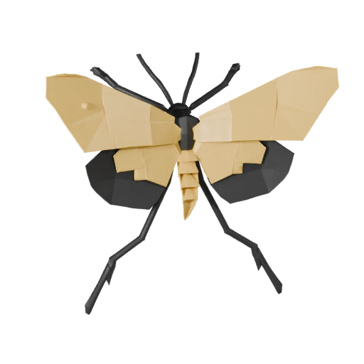 نموذج ثلاثي الأبعاد لفراشة Luna Moth منخفض المضلع - أصل لعبة Unity مع FBX | PBR