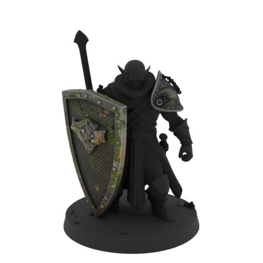 Miniatura STL de Duende Arqueiro Congelado de Fantasia