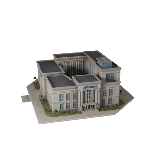 Высокополигональная 3D модель полицейского участка для Archviz для архитектуры