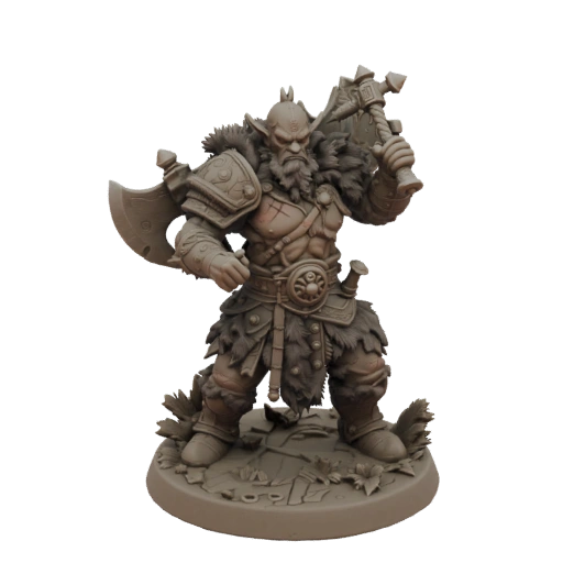 Fantasy Zwerg Barbar Miniatur STL - Tarnkappe