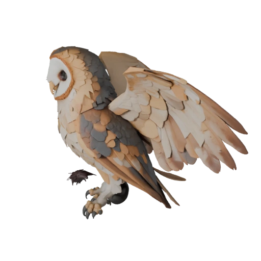 Low Poly Schleiereule 3D Modell - Unity Game Asset mit FBX | PBR