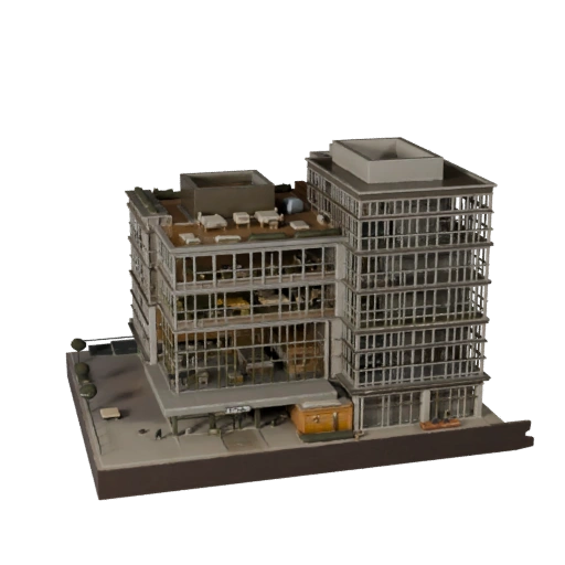 Modèle 3D de Bâtiment de Bureau Coworking Haute Poly pour Archviz
