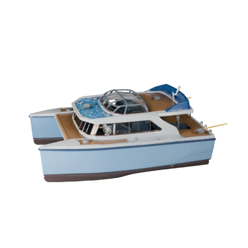 Catamarã Alto Poligonagem 3D para Renderizações de Estúdio Ativo PBR
