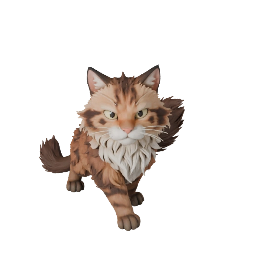 Modèle 3D de Chat Norvégien Dessin Animé - Actif Stylisé pour Animation