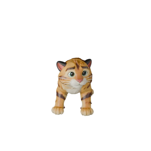 Cartoon Savannkatze 3D-Modell - Stilisierter Asset für Animation