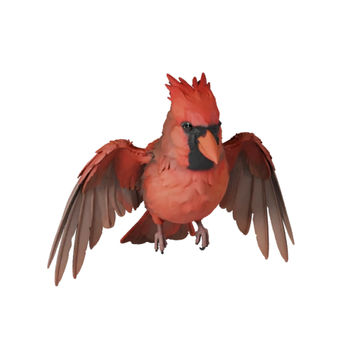 Realistischer Kardinal 3D-Modell - Rigged PBR Asset für Spiele | PBR
