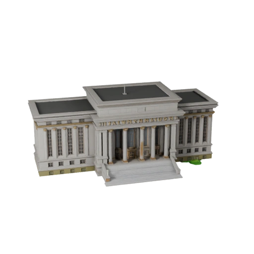 Druckbare Stadthalle STL 3D-Modell - Skalen-Asset für Maßstabsmodelle