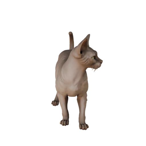 Modelo 3D Gato Esfinge Polygonal Bajo - Asset de Juego para Unity con FBX | PBR