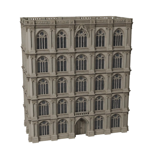 Modelo 3D STL de Fachada Gótica Imprimible - Activo a Escala