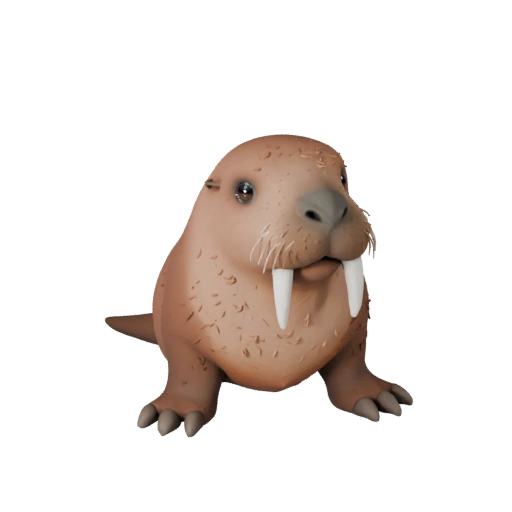 Hohes Poly Walross 3D-Modell - Detailliertes STL-Asset für den Druck