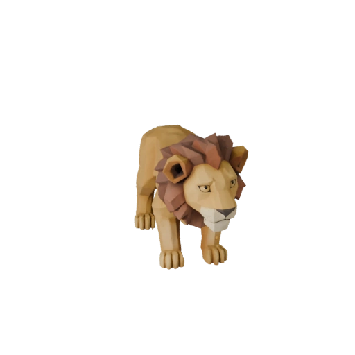 Filhote de Leão Baixo Poli 3D Model - Asset de Jogo Unity com FBX | PBR