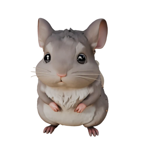Modelo 3D de Chinchilla Caricatura - Activo Estilizado para Animación