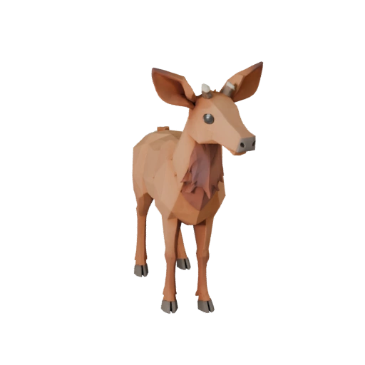 نموذج ثلاثي الأبعاد لـ Elk منخفض المضلع - أصل لعبة Unity مع FBX | مجاني