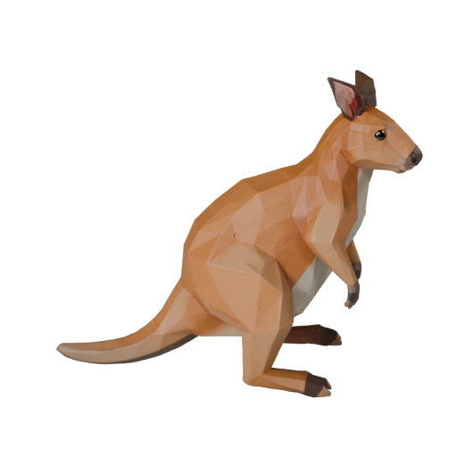 Low Poly Wallaby 3D Modell - Unity Game Asset mit FBX | Lizenzfrei