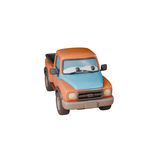 Modèle 3D de camionnette dessin animé - Actif stylisé pour jeu (Legacy)