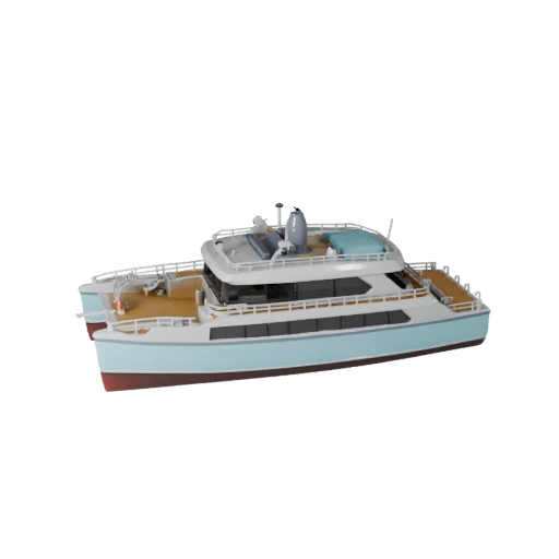 Modelo 3D de Catamarã para Blender - Asset Pronto para Renderização