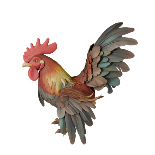 Modelo 3D de Gallo para Blender - Recurso PBR con Texturas | PBR