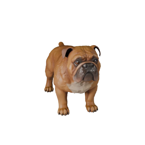 Hohe Poly Bulldogge Hund 3D-Modell - Detailliertes STL-Asset für den Druck