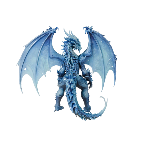 Dragón de Hielo de Alto Poligonaje - STL Detallado para Impresión 3D