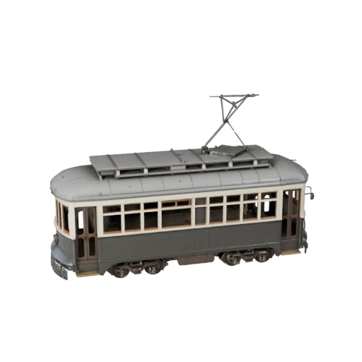 Oldtimer-Straßenbahn 3D-Modell für Blender & Spiele - PBR