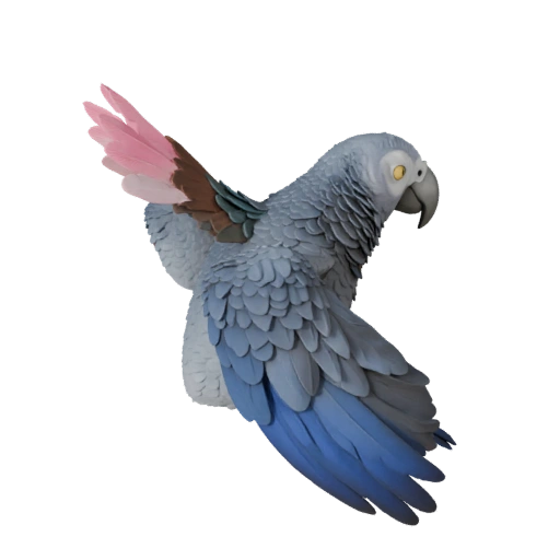 Pappagallo Cenerino 3D Model per Blender - Asset PBR con Texture