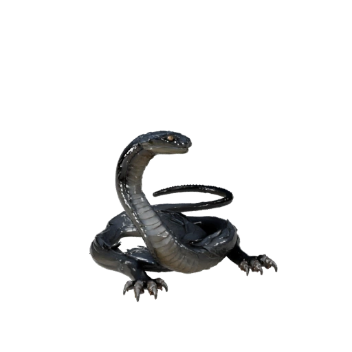 Mamba Negra Realista Modelo 3D - Activo PBR Rigged para Juegos