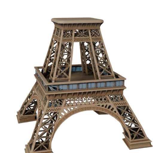 Stilisierter Eiffelturm 3D Modell - Spiel-Asset für Architektur