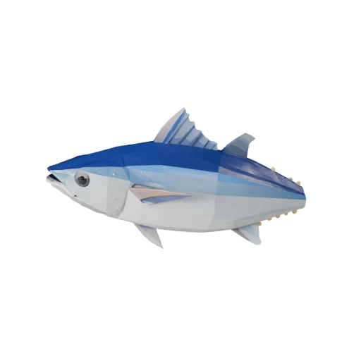 Modelo 3D de Atún Polygonal Bajo - Asset de Juego para Unity con FBX | Libre de Regalías