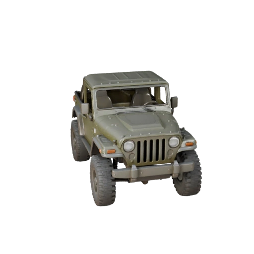 Modelo 3D de Jeep Militar Listo para Juegos para Uso en Tiempo Real