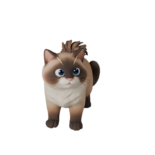 Modèle 3D de Chat Birman Dessin Animé - Actif Stylisé pour Animation