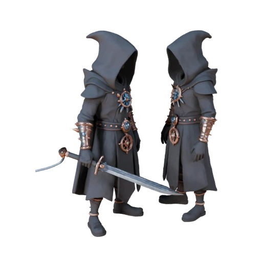 Modelo de Personaje Sectario Enemigo de Dark Fantasy Assault - Articulado