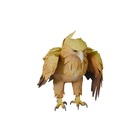 Modelo 3D de Águila Real Polygonal Bajo - Asset de Juego para Unity con FBX