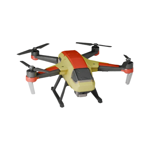 Cartoon Drohne Quadrocopter 3D Modell für stilisierte Spiele