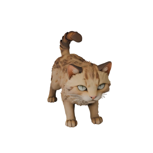 Hohe Poly Sibirische Katze 3D-Modell - Detailliertes STL-Asset für den Druck