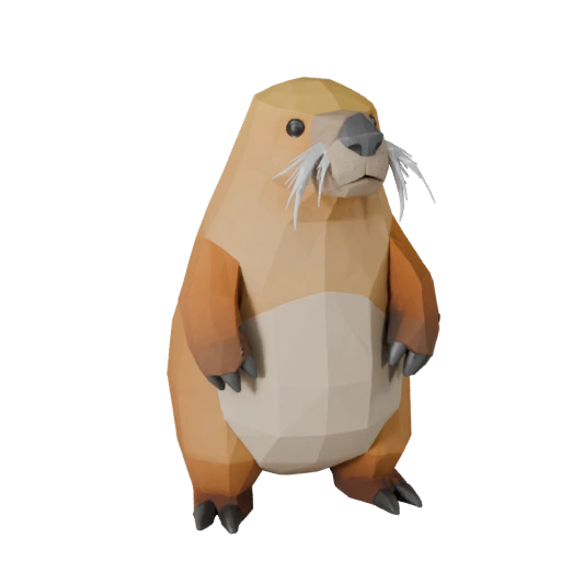 Low Poly Walross 3D Modell - Unity Game Asset mit FBX | Lizenzfrei