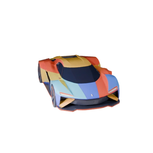 Voiture Futuriste Dessin Animé 3D Modèle pour Jeux Stylisés