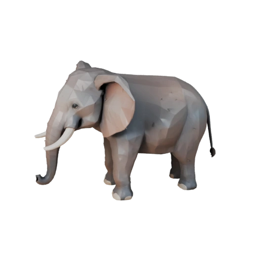 Low Poly Asiatischer Elefant 3D Modell - Unity Game Asset mit FBX