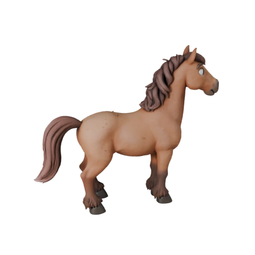 Cartoon Pferd 3D-Modell - Stilisierte Ressource für Animation | Lizenzfrei