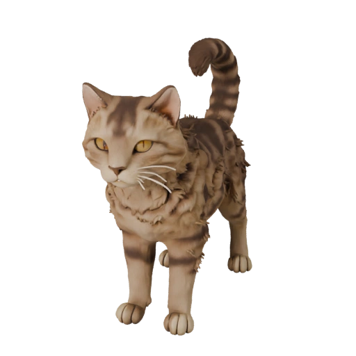 Modèle 3D de Chat Haute Poly - Actif STL Détaillé pour Impression | PBR